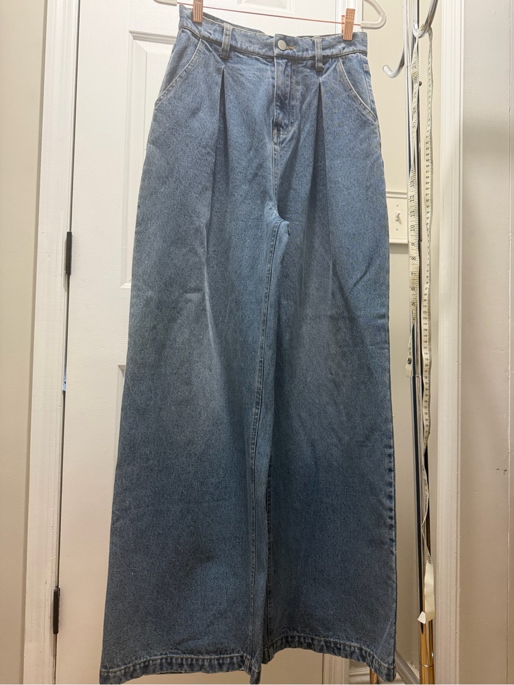 Sadie and Sage- Wide Leg Blue Denim Jeans